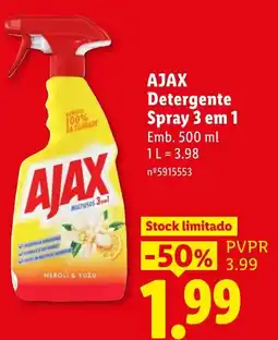 Lidl ajax detergente spray 3 em 1 promoção