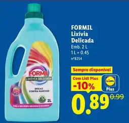 Lidl Formil lixívia delicada promoção