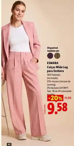 Lidl esmara calças wide leg para senhora promoção