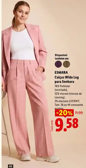 Esmara calças wide leg para senhora