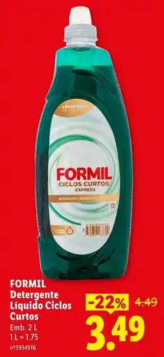 Lidl formil detergente liquido ciclos curtos promoção