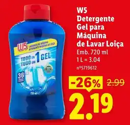 Lidl W5 Detergente Gel para Máquina de Lavar Loiça promoção