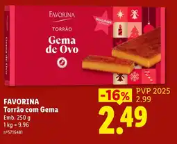 Lidl favorina torrão com gema de ovo promoção