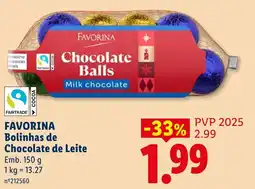 Lidl favorina bolinhas de chocolate de leite promoção