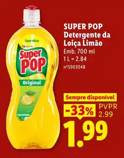 Lidl Super pop detergente da loiça limão original promoção