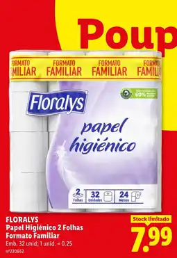 Lidl Floralys papel higiênico 2 folhas formato familiar promoção