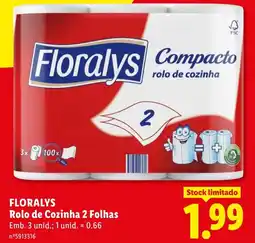 Lidl Floralys rolo de cozinha 2 folhas promoção