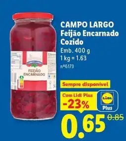 Lidl Campo Largo Feijão Encarnado Cozido promoção