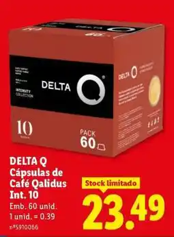 Lidl DELTA Q Cápsulas de Café Qalidus Int. 10 promoção