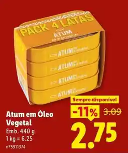 Lidl Atum em Óleo Vegetal promoção