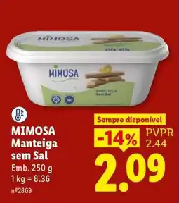 Lidl Mimosa Manteiga sem Sal promoção