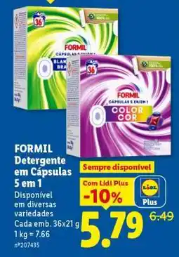 Lidl Formil Detergente em Cápsulas 5 em 1 promoção