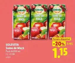 Lidl Solevita Sumo de Maçã promoção
