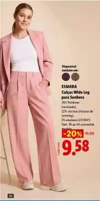Lidl ESMARA Calças Wide Leg para Senhora promoção