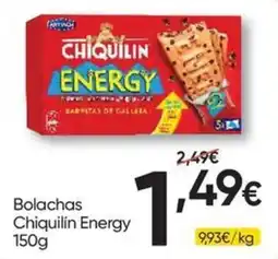 Froiz Bolachas Chiquilin Energy promoção