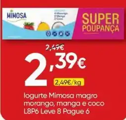 Froiz logurte mimosa magro morango manga e coco promoção