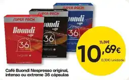Froiz Café Buondi Nespresso original, intenso ou extreme promoção