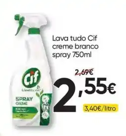 Froiz Lava tudo Cif creme branco spray promoção