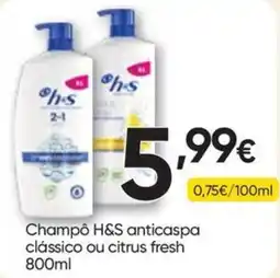 Froiz Champô H&S anticaspas clássico ou citrus fresh promoção