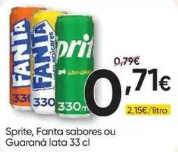 Froiz Sprite, Fanta sabores ou Guaraná lata 33 cl promoção