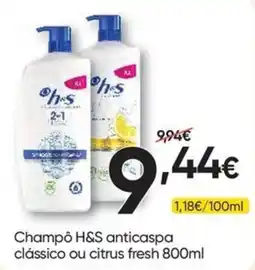 Froiz Champô H&S anticaspas clássico ou citrus fresh promoção