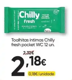 Froiz Toalhitas íntimas Chilly fresh pocket WC promoção
