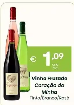 Roque Supermercados Vinho Frutado Coração da Minha Tinto/Branco/Rosé promoção