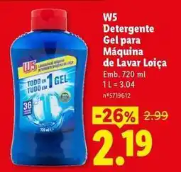 Lidl W5 - detergente gel para maquina de lavar loica promoção