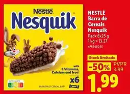 Lidl Nestle - barra de cereais nesquik promoção