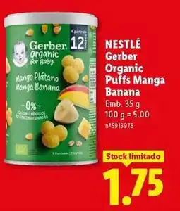 Lidl Gerber - organic pufs manga banana promoção