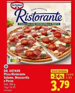 Lidl Dr. oetker - pizza ristorante salame, mozzarella e pesto promoção