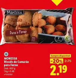 Lidl Monissa - rissóis de camarão para forno promoção