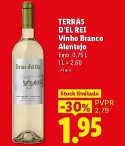 Lidl Terras d'el rei - vinho branco alentejo promoção