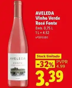 Lidl Aveleda - vinho verde rosé fonte promoção