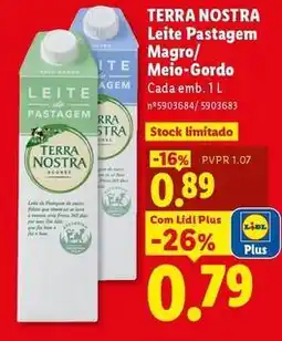 Lidl Terra nostra - nostra leite pastagem magro/melo-gordo promoção