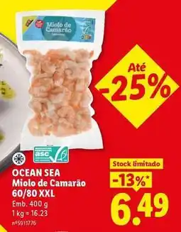 Lidl Ocean sea - miolo de camarão 60/80 xxl promoção