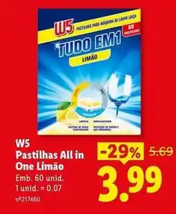 Lidl W5 - pastilhas all in one limão promoção