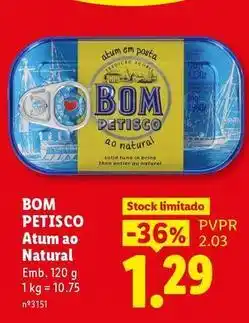 Lidl Bom petisco - atum ao natural promoção