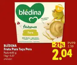Lidl Blédina - fruta pura taca pera promoção