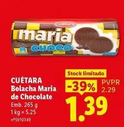 Lidl Cuétara - bolacha maria de chocolate promoção