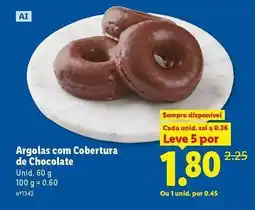 Lidl A+ - argolas com cobertura de chocolate promoção