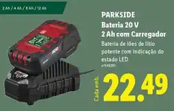 Lidl Parkside - bateria 20 v 2 ah com carregador promoção