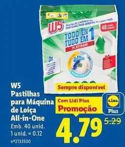 Lidl W5 - pastilhas para maquina de loiça all-in-one promoção