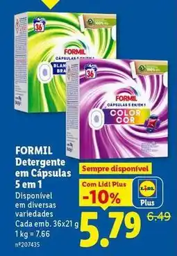Lidl Formil - detergente em capsulas promoção