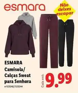 Lidl Esmara - camisola calças sweat para senhora promoção
