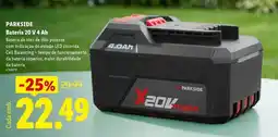 Lidl Parkside - bateria 20 v 4 an promoção