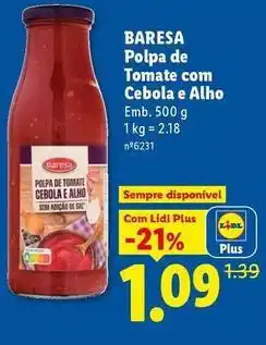 Lidl com - polpa de tomate com cebola e alho promoção
