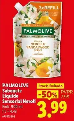 Lidl Palmolive - sabonete liquido sensorial neroli promoção