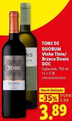 Lidl Vinho tinto/branco douro doc promoção