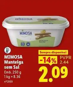 Lidl Mimosa - manteiga sem sal promoção